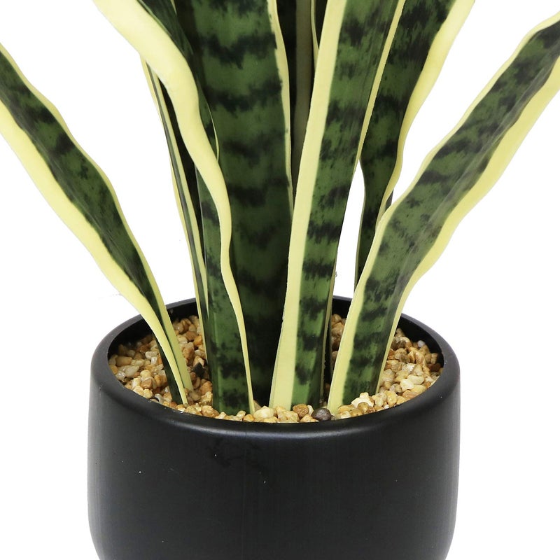 Ollain Artificial Snake Plant with Potted 23.6" Fake Plastic Sansevieria Faux Plants in Pot for Outdoor Window Box Verandah Planter Indoor Outside Home Garde Office Room Gardening Decoration - Image 2